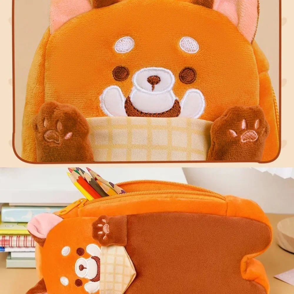 Red Panda Plush Pencil Case | Kawaii School Pouch Office Organizer Storage